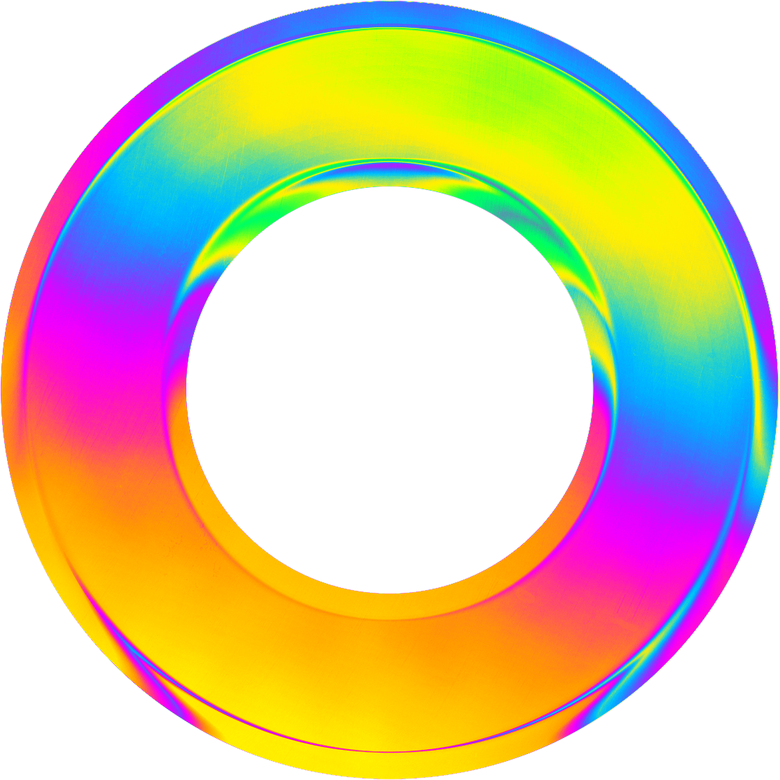 Cool Neon Chrome Circle Donut Shape